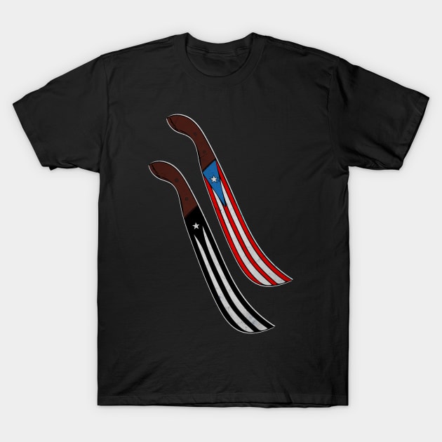 Puerto Rico Machete Flags T-Shirt by SoLunAgua